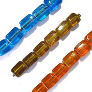 buy mix or individual colour 7x8mm Handmade Cube Shape transparent glass beads Sold by Kilo loose
