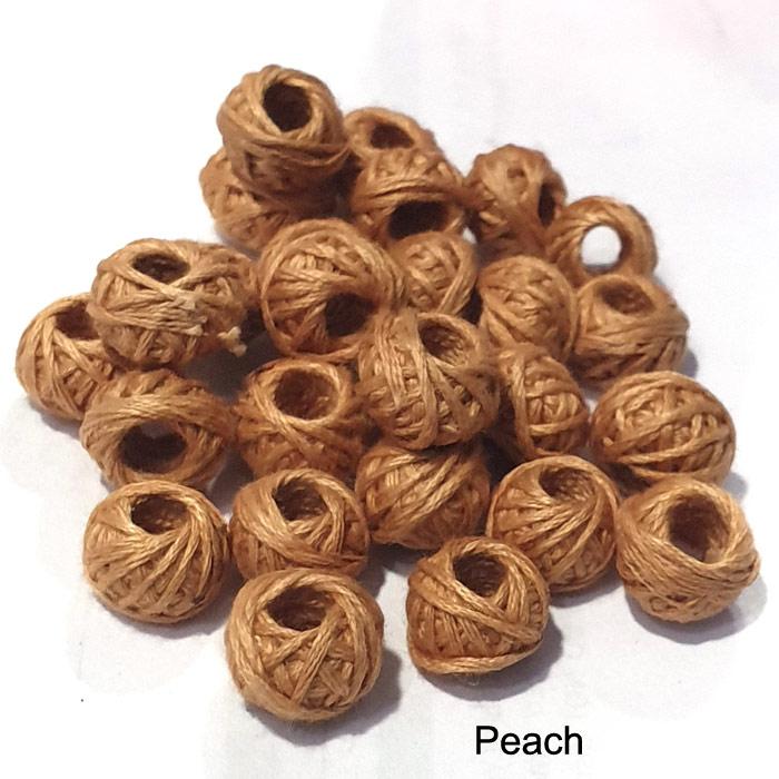 Peach 500 Pcs Cotton Thread Woven handmade ball Beads for