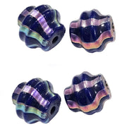1 Kilogram Pkg. dichroic Glass Beads large,  Size About 20mm Shape Ribbed Barrel Color Black Approx Pcs in a kilo  150 Beads