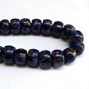 1 KG Pack, Millefiori Trade Beads Loose/Strand Size 12x18mm Heishi Blue Color Approx 33 Beads in a Strand of 16"