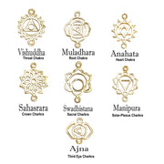 10 Set of Chakra Charms Small Size (1 set has Seven Desings) Material: Zinc Alloy Metal Size: 14x18mm Jewelry Making Charms connectors