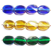 AB Pressed Barrel Transparent Glass Beads Handmade Various Color Choice