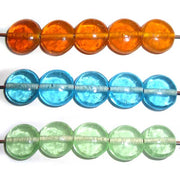 Disc Transparent Glass Beads Handmade Various Color Choice
