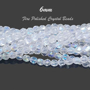 Sold Per 500 Pcs, 6mm faceted fire polished beads crystal clear rainbow
