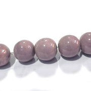 20/Pcs Pack. Large Size Mauve purple color round ceramic clay beads for jewelry making