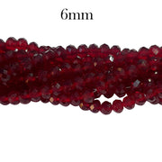 10 Strands line Pkg. Crystal Faceted Rondelle Beads 6mm,Glass Beads For Jewelry Making one strands has about 95~99 Beads