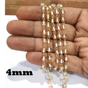 5 Meter Pack 'Glass Beads Chain' Gold Plated