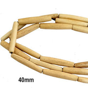 100 pieces pack, Tribal, Bone, Pipe, 40mm, Bone Hair Pipe Beads