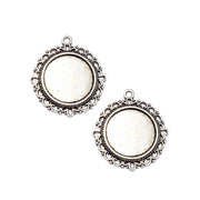 100 Pcs/Pack, Bezel  Charms Alloy Slide Charms Cabochon Settings, Round Shape, Size approximately 30mm