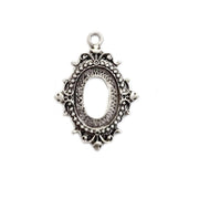 100 Pcs/Pack, Bezel  Charms Alloy Slide Charms Cabochon Settings, Oval Shape, Size approximately 40x68mm