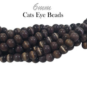 6mm Purple Round Cats Eye Beads Sold Per 10 Strands (strand about 16 inches long)