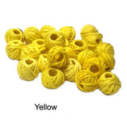 Yellow 500 Pcs Cotton Thread Woven handmade ball Beads for Jewellery Making