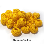 Bannana Yellow 500 Pcs Cotton Thread Woven handmade ball Beads for Jewellery Making