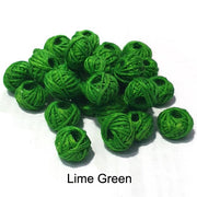 Lime Green 500 Pcs Cotton Thread Woven handmade ball Beads for Jewellery Making