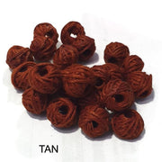 Tan Brown 500 Pcs Cotton Thread Woven handmade ball Beads for Jewellery Making