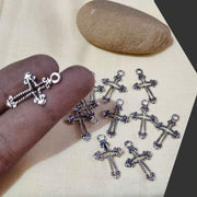 100/Pcs Pkg. 25x16mm Approx Size Cross Pendants Charms Locket for Jewelry making