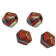 1 Kilogram Pkg. dichroic Glass Beads large,  Size About 20mm Shape Bi Cone Color Red Approx Pcs in a kilo  150 Beads