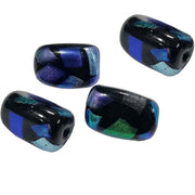 1 Kilogram Pkg. dichroic Glass Beads large,  Size About 15x23mm Shape Pillow Trianglar Color Black Approx Pcs in a kilo  150 Beads