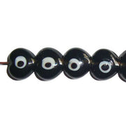 Heart 15mm Black 100/Pcs pkg. Evil eye lampwork handmade glass beads
