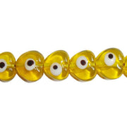 Heart 15mm Yellow 100/Pcs pkg. Evil eye lampwork handmade glass beads