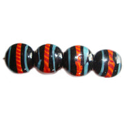 Black Disc 14mm 100/Pcs Pkg. Artistic handmade lampwork beads