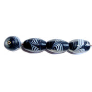 Black Oval 12x18mm 100/Pcs Pkg. Artistic handmade lampwork beads