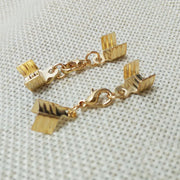 100/Pcs Pack, Tips Crimp Ribbed Gold Plated with Lobster Clasps
