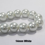 10 Strands Each 16" Line  White Glass Pearl Round  Findings Charms for jewelry making