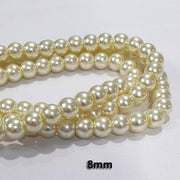 10 Strands Each 16" Line  Cream Glass Pearl Beads Round  Findings Charms for jewelry making