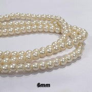 10 Strands Each 16" Line  Cream Glass Pearl Beads Round  Findings Charms for jewelry making