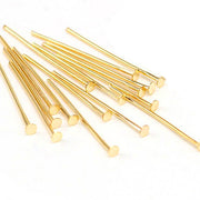 500/Gram Pkg. Head Pins Essential Jewelry earring making Findings Raw Materials 32mm 22 Gauge Wire Gold