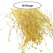 500/Gram Pkg. Head Pins Essential Jewelry earring making Findings Raw Materials Double Side ball Cut as per your need 68mm 26 Gauge Wire Gold