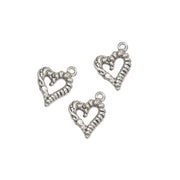 100/Pcs Pkg. Heart Charms for Jewellery Making Size About 18x18 Millimetres