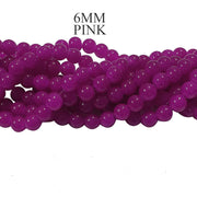 10 Strands/Lines 6mm Round Imitation Jade Glass Beads Strands, Hole: 1.3~1.6mm, about 266pcs beads/ 10 Strands pack, 31.4inches, No return or exchange due to spray painted beads