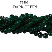 10 Strands/Lines 8mm Imitation Jade Glass Round Bead Strands, Hole: 1.5mm; about 210 pcs/ in 2strands, 31.8inches No return or exchange due to spray painted beads
