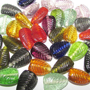16mm Mix Color Plain glass beads for jewelry making Approx 500 Pcs in a kilogram Leaf Shape