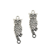 100/Pcs Pkg. Owl Pendants Charms for Jewellery making Size About 30x10 Millimetre