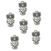 100/Pcs Pkg. Owl Pendants Charms for Jewellery making Size About 20x11 Millimetre