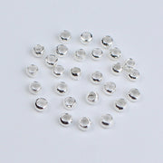 2000/Pcs Pkg. 3mm Small Size Round Crimp Findings Silver Plated