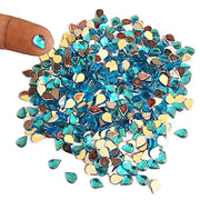 2000 Pcs Pack, 8x6mm, Turquoise Blue, Flat Back Drop Acrylic crystal Rhinestones imitaion Gems for Costume Making, FLAT BACK USED IN JEWELLERY ,HOBBY WORK ,NAIL ART ,CRAFT WORK ETC