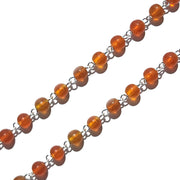 Orange Silver Wire Link 5 Meter Pack, 6mm size beads, link Rosary Chain Rosary