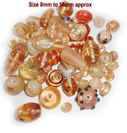 Peach Semi Fancy Mix lampwork beads Sold by Per Kilo Various shapes and desings