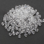 7200 PCS PACK CRYSTAL 4MM Clear White CRYSTAL BI-CONE FACETED GLASS BEADS HIGH QUALITY FACETED IMPORTED